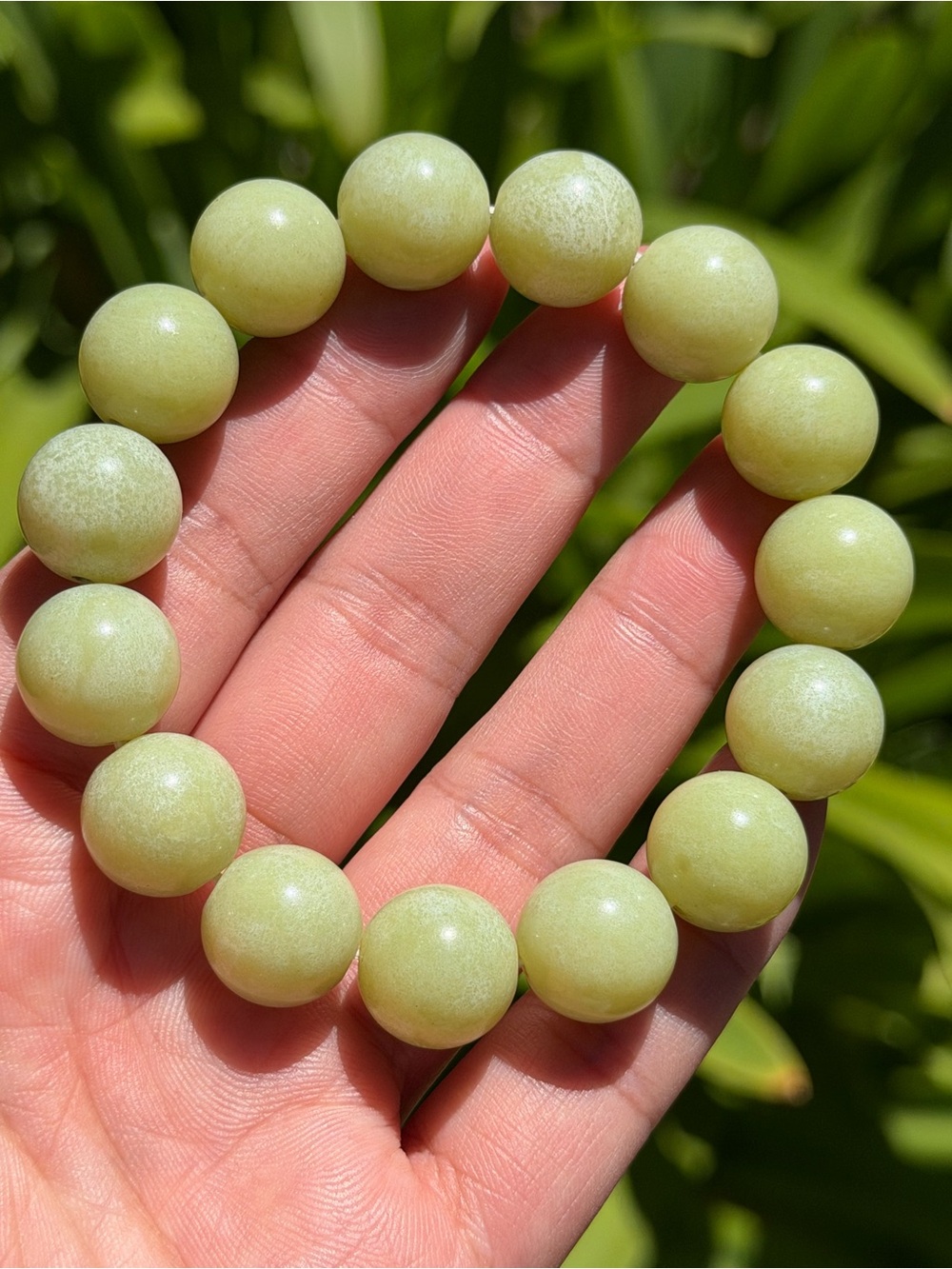 14mm stretchabel yellow xiuyu jade bracelet 1878